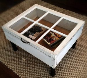 Upcycling a Window into a Coffee Table.