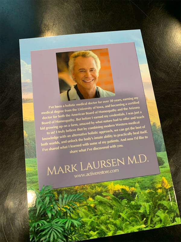 Start Living Stop Dying - Back Cover - By Dr. Mark Laursen M.D.