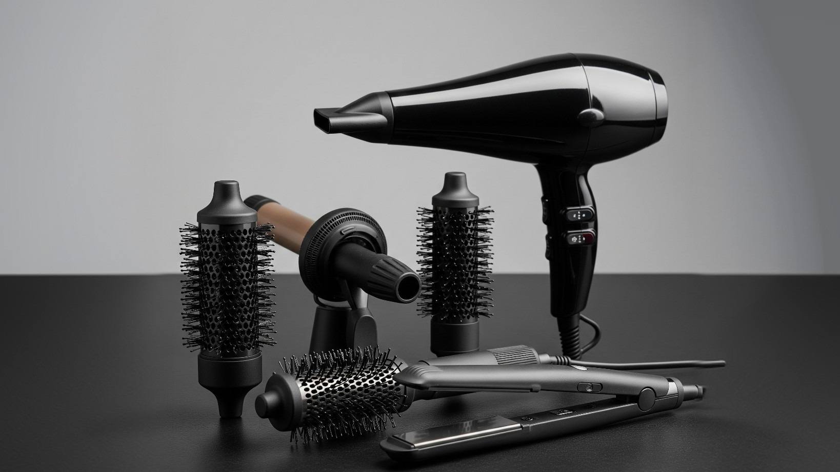 Ella Bella 6 in 1 hair product with all attachments displayed