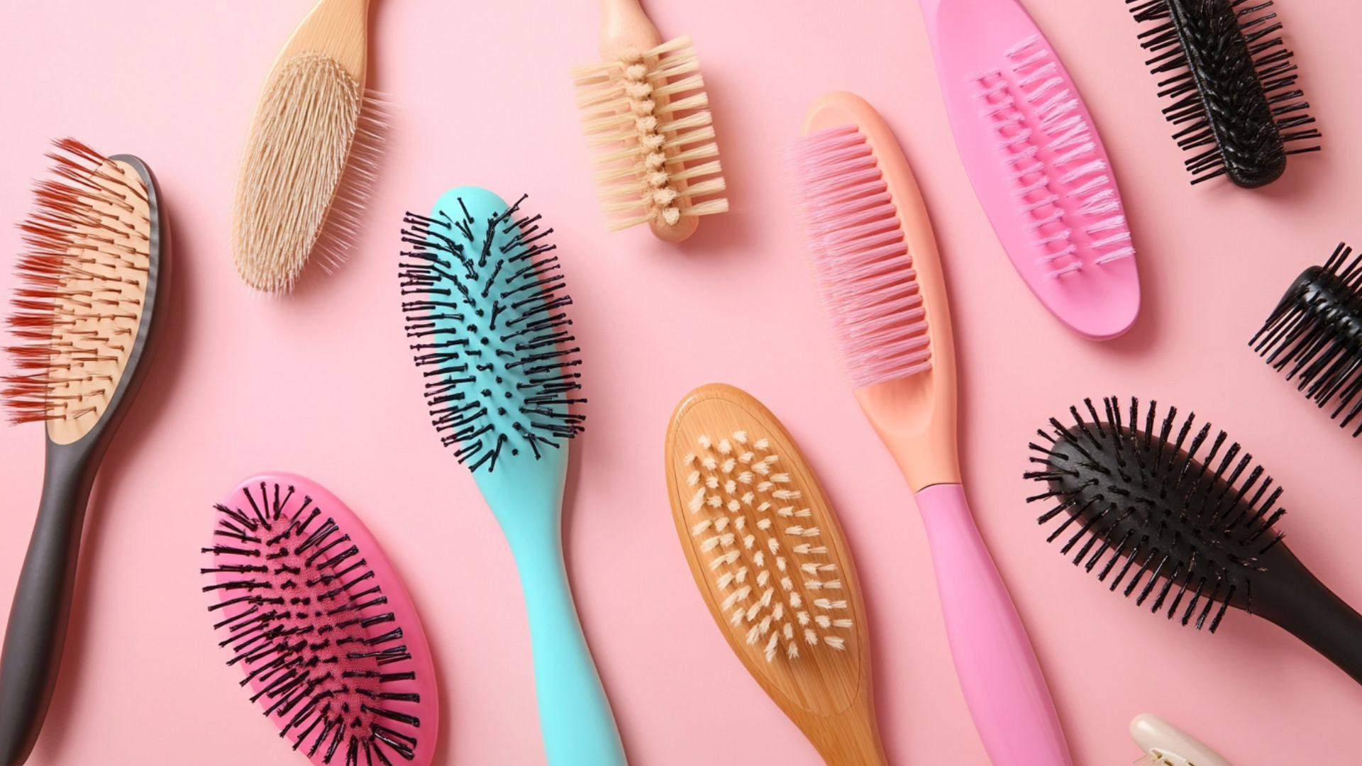 Soft brush for hair with ergonomic handle