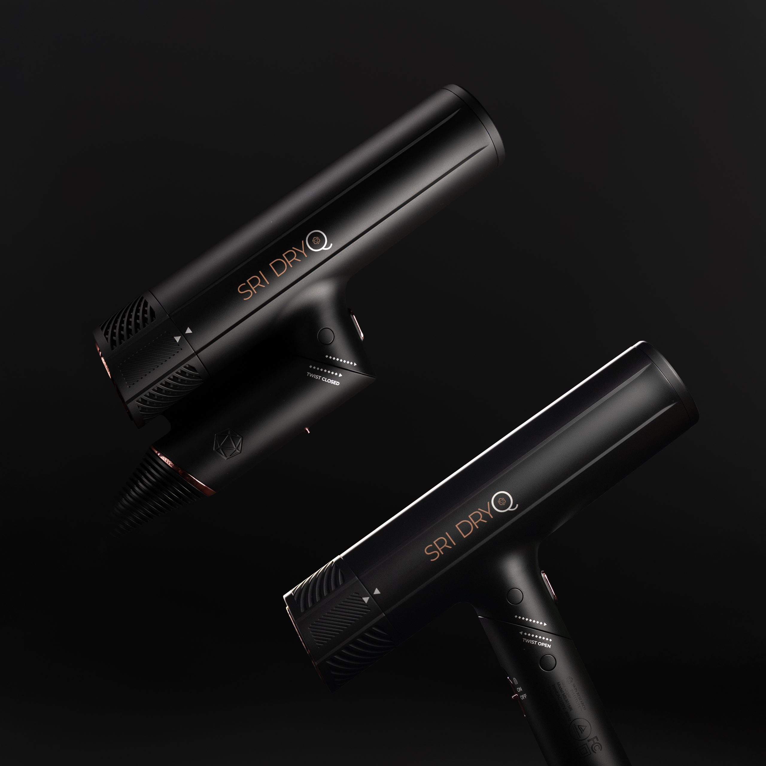 Styling hair with SRI Dry Q blow dryer at home